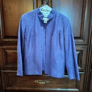 Silk Club Collection Women's Textured Purple Suit Jacket
